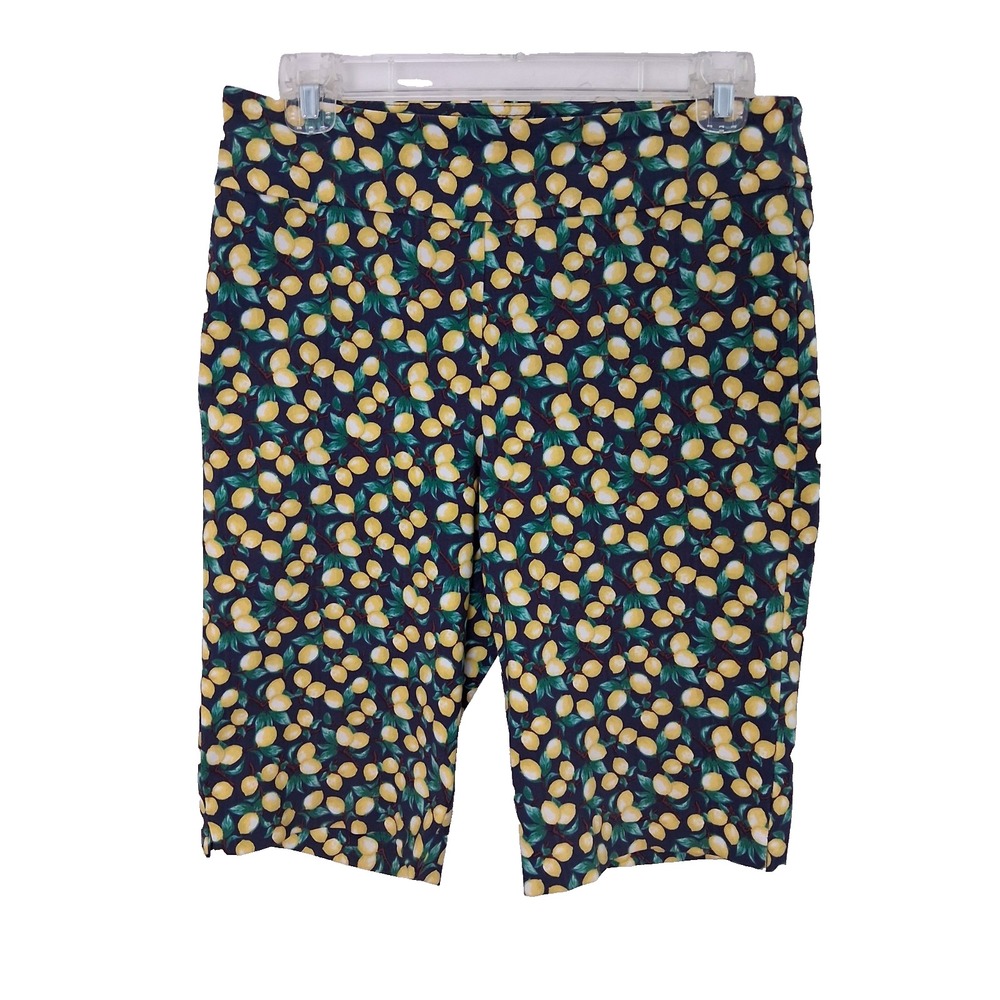 Counterparts Pull On‎ Lemon Print Shorts Womens Size 6 P 11 " Inseam Artsy Fun